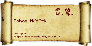 Dohos Márk névjegykártya
